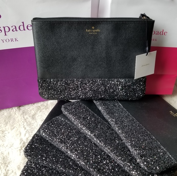 🔥LAST 1 NWT KATE SPADE GRETA COURT GLITTER CLUTCH - Picture 2 of 6